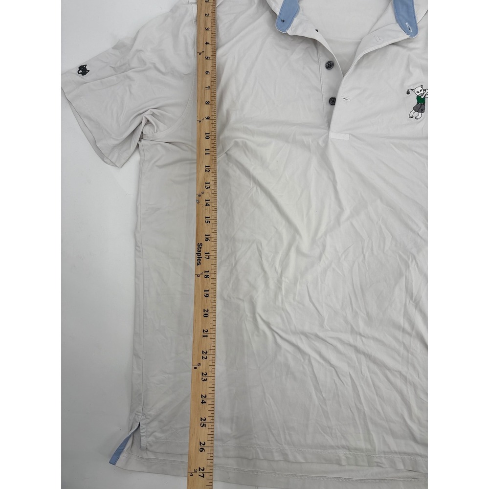 Greyson Clothiers Mens Golf Polo Shirt Gray Blue XL Wolf Logo Performance - Picture 4 of 5